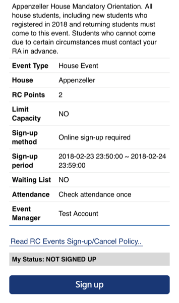 Student User - Event Details (2/2)